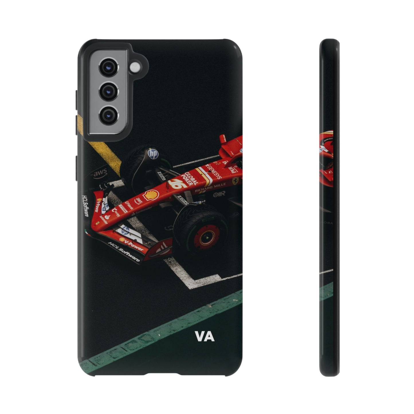 Personalized Racing Phone Case | Ferrari F1 Inspired Tough Cover for iPhone & Samsung | Motorsport Gift for Formula One Fans