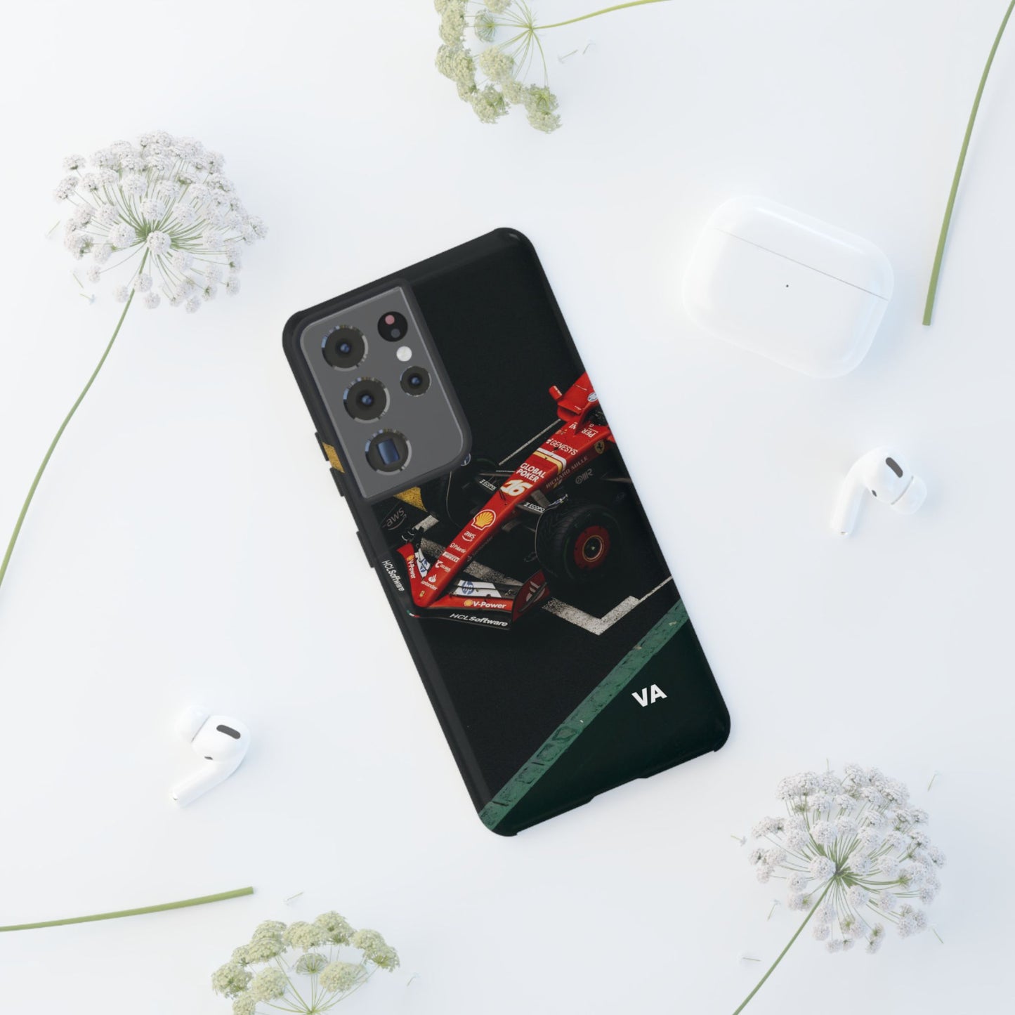 Personalized Racing Phone Case | Ferrari F1 Inspired Tough Cover for iPhone & Samsung | Motorsport Gift for Formula One Fans