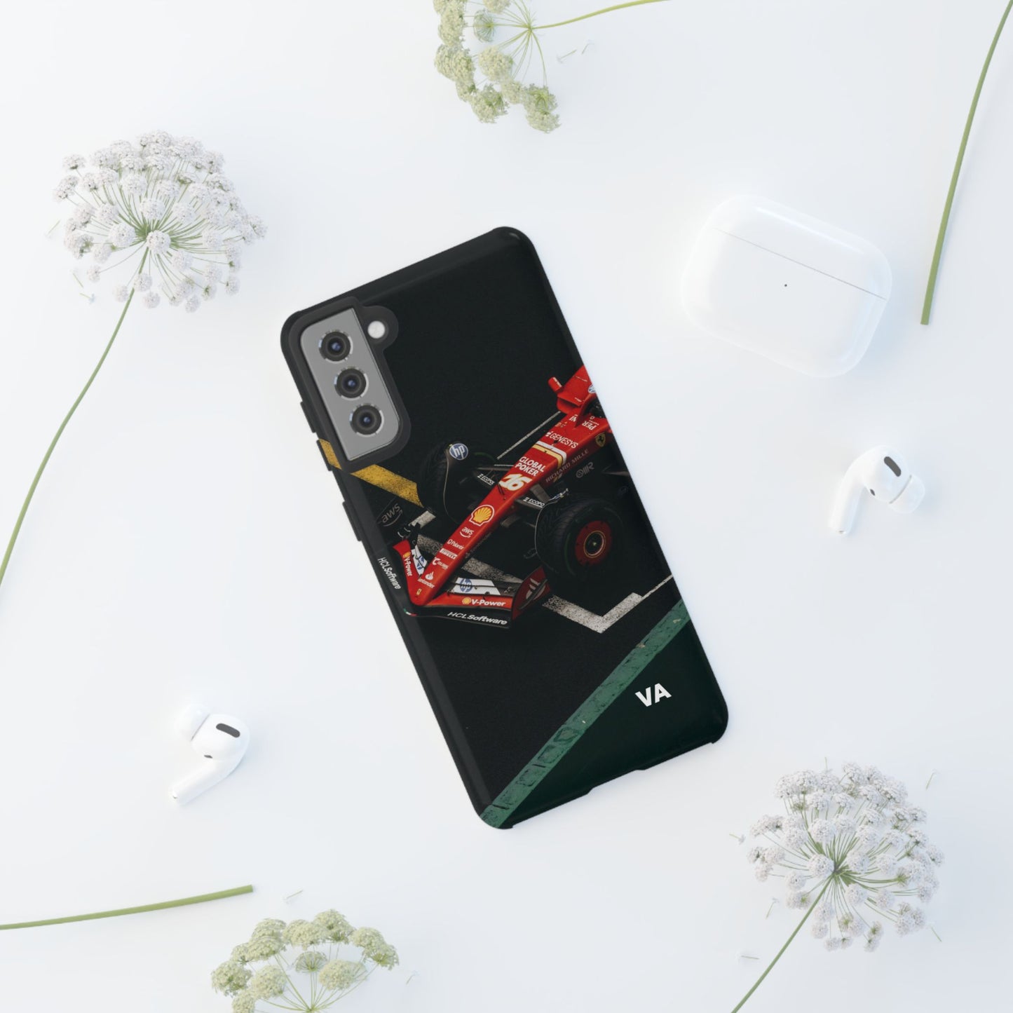 Personalized Racing Phone Case | Ferrari F1 Inspired Tough Cover for iPhone & Samsung | Motorsport Gift for Formula One Fans