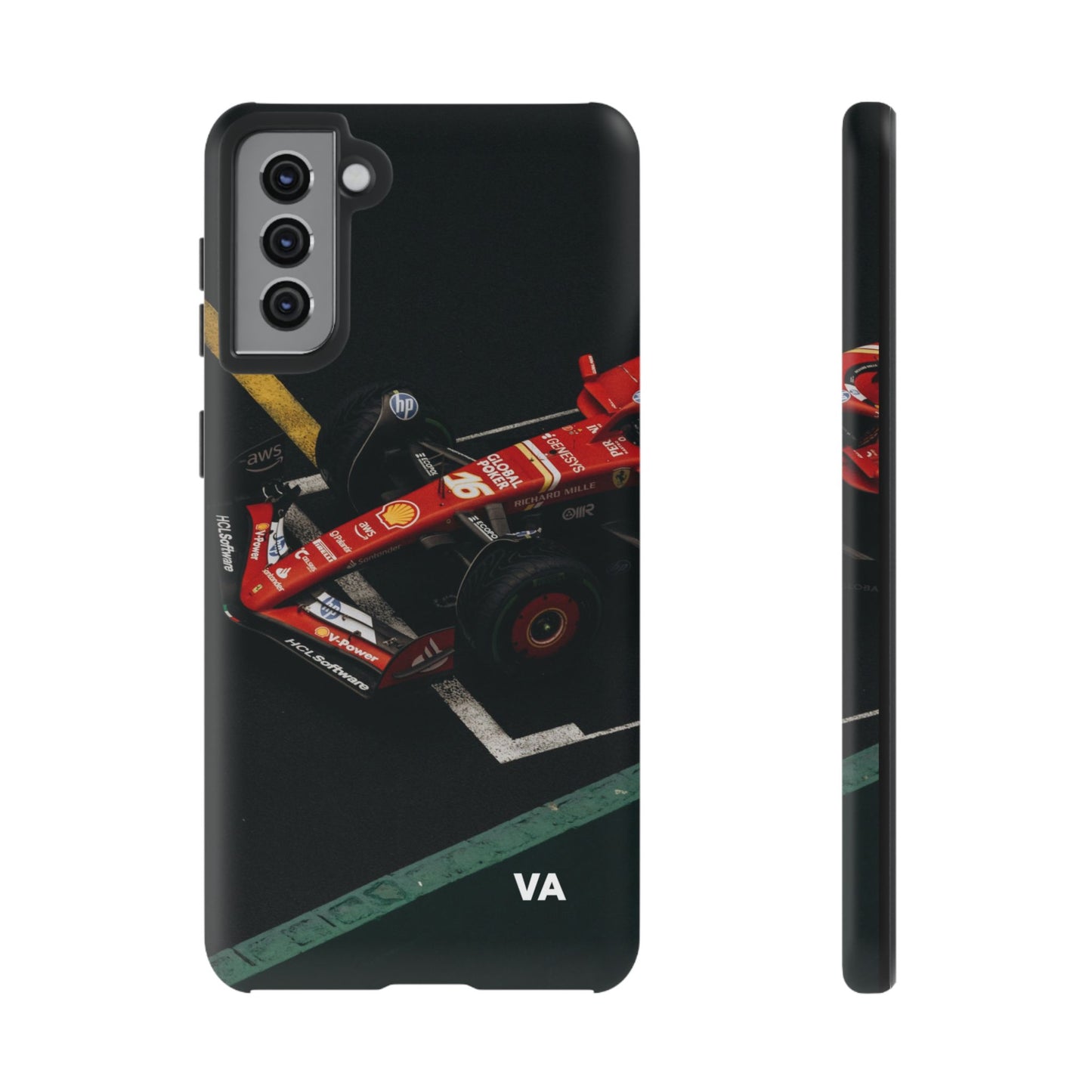 Personalized Racing Phone Case | Ferrari F1 Inspired Tough Cover for iPhone & Samsung | Motorsport Gift for Formula One Fans